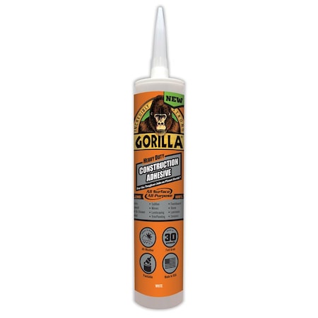 Gorilla Glue Construction Adhesive, White, 9 fl oz 8010003